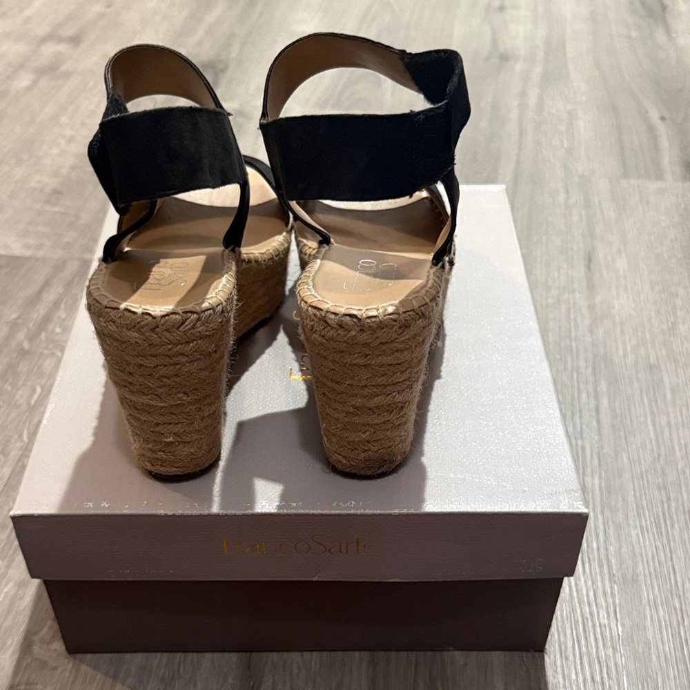 Franco Sarto Black Espadrille Wedges - Picture 4 of 6